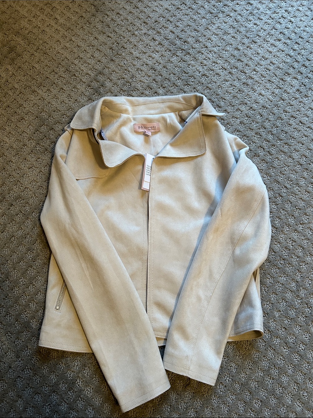 Philosophy Light Beige Vegan Suede Jacket